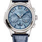 Patek Philippe Grand Complications - White Gold - 42 MM - Alligator Leather Strap - Ice Blue Dial - 5308G-001