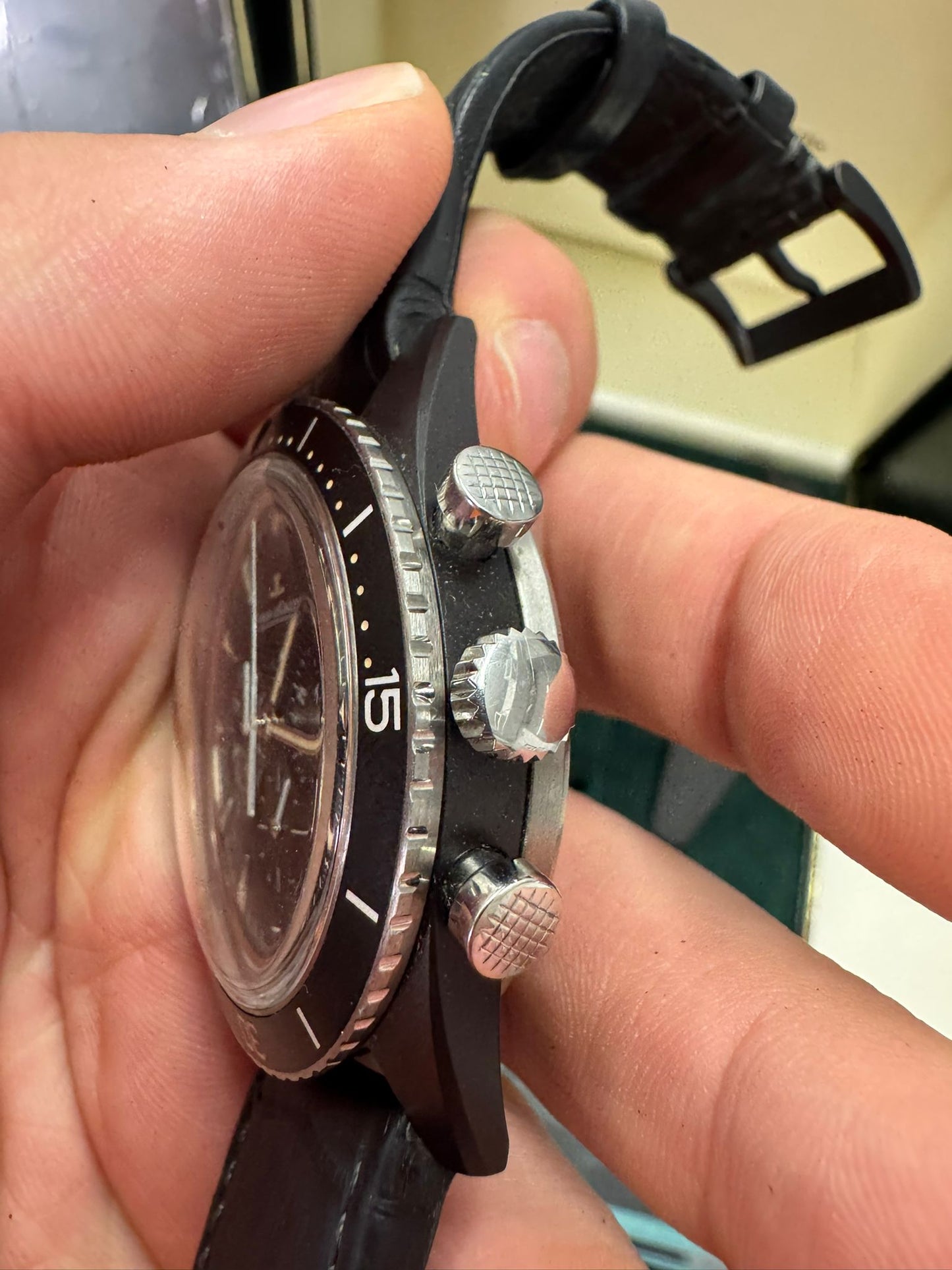 JLC - Deep Sea Chronograph Vintage - Cerment and Titanium - 44 MM - Black Dial - Black Fabric Sreap - Q208A57J
