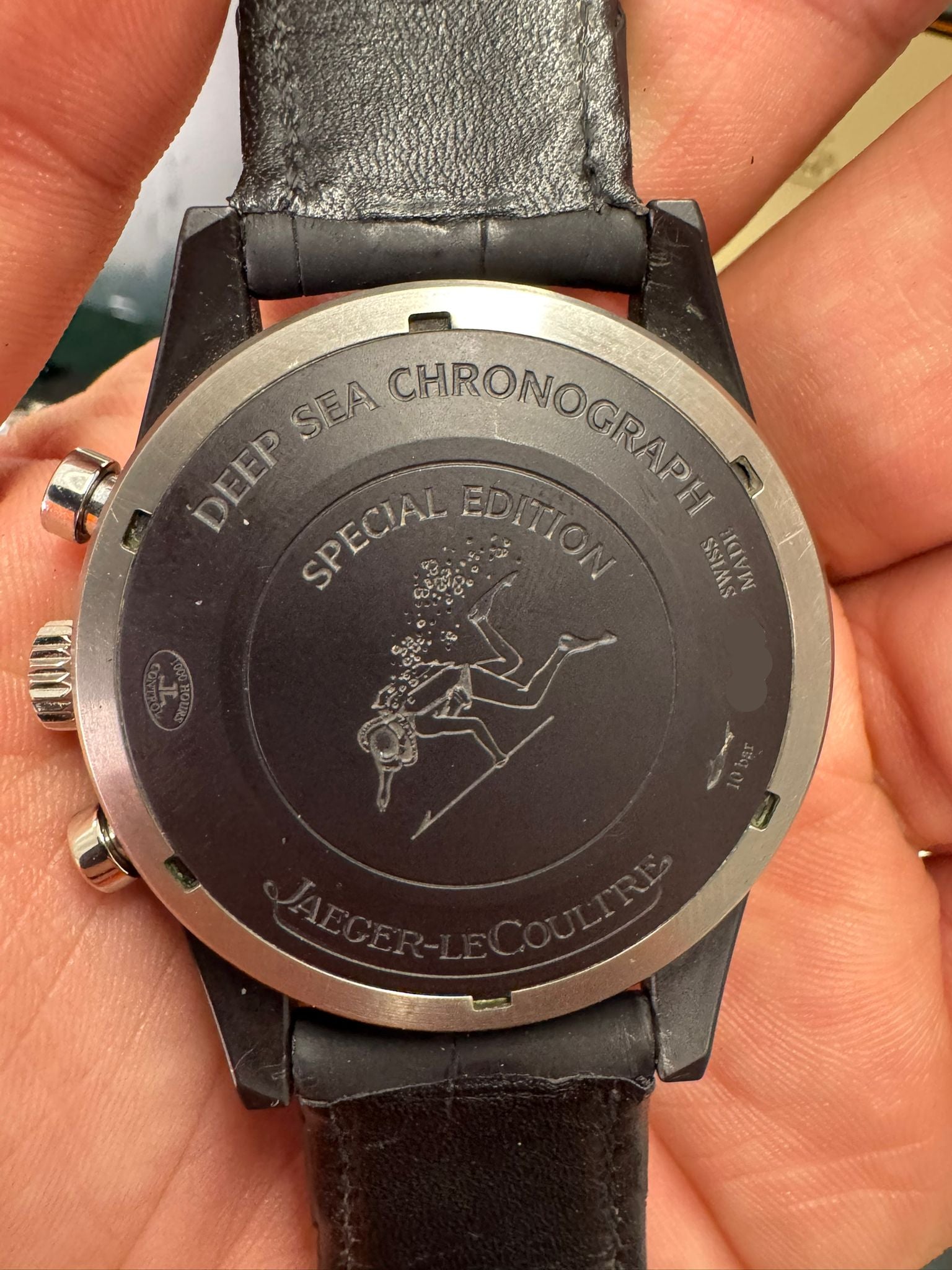 JLC - Deep Sea Chronograph Vintage - Cerment and Titanium - 44 MM - Black Dial - Black Fabric Sreap - Q208A57J