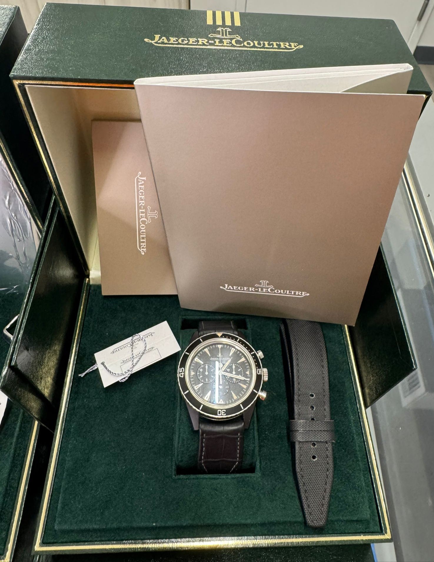 JLC - Deep Sea Chronograph Vintage - Cerment and Titanium - 44 MM - Black Dial - Black Fabric Sreap - Q208A57J