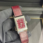 JLC - Reverso Tribute Monoface Small Seconds - 45.6 MM x 27.4 MM - Stainless Steel - Burgundy Dial - Burgundy Leather Strap - JLC Q397846J