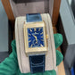 JLC - Reverso Tribute Duoface Small Seconds - 47 MM x 28.3 MM - Pink Gold - Blue/Silvered Dial - Blue Strap - JLC Q3982590