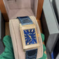 JLC - Reverso Tribute Duoface Small Seconds - 47 MM x 28.3 MM - Pink Gold - Blue/Silvered Dial - Blue Strap - JLC Q3982590