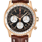 Breitling Navitimer Rose Gold 43 MM - Brown Leather Strap  - Black  Dial - RB0121211B1P2