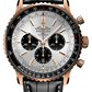 Breitling Navitimer Rose Gold 46 MM - Black Leather Strap  - Silver Dial - RB0137241G1P1