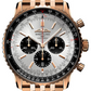 Breitling Navitimer Rose Gold 46 MM - Rose Gold Bracelet  - Silver Dial - RB0137241G1R1