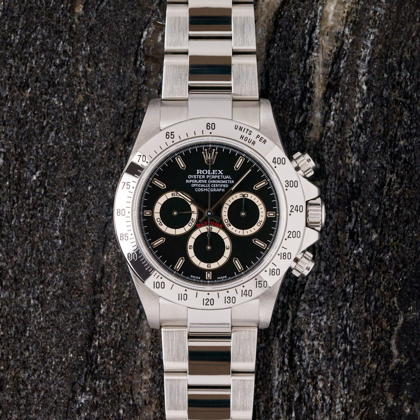 Rolex Daytona Zenith - 40 MM - Stainless Steel - Black Dial - Oyster Bracelet - 16520