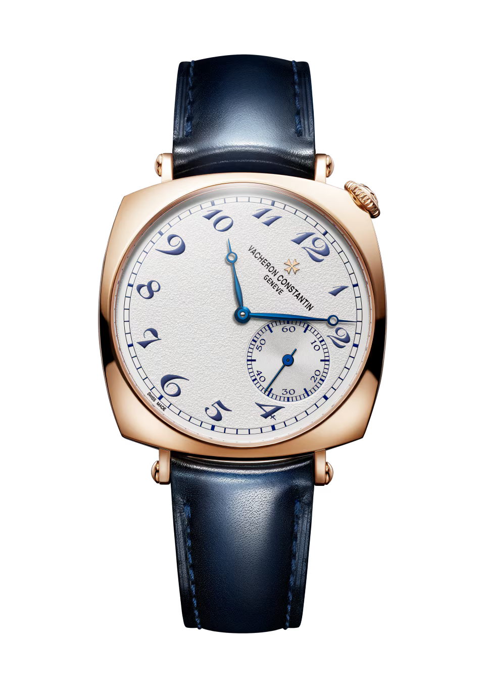 Vacheron Constantin Historiques American 1921 Pink Gold 36.5 MM - Blue Leather Strap - Grained Silver-Toned Dial - 1100S/000R-H115