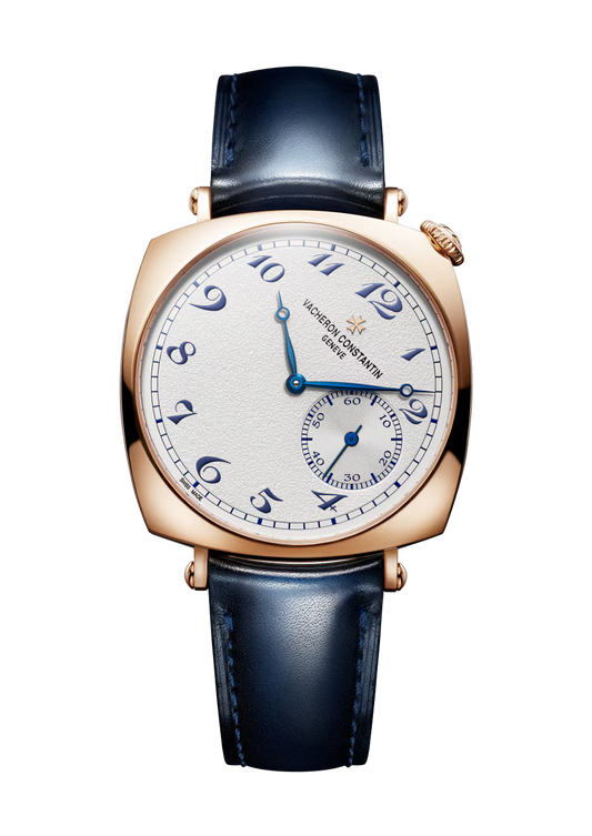 Vacheron Constantin Historiques American 1921 Pink Gold 36.5 MM - Blue Leather Strap - Grained Silver-Toned Dial - 1100S/000R-H115