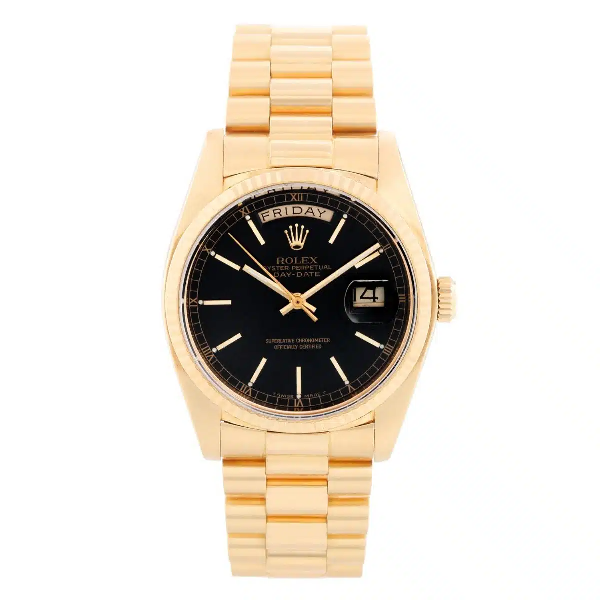 Rolex Day-Date - 36 MM - President - Black dial - 18038 bki
