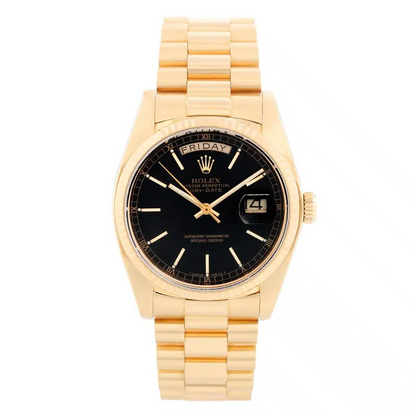 Rolex Day-Date - 36 MM - President - Black dial - 18038 bki