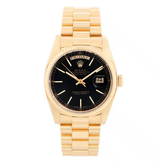 Rolex Day-Date - 36 MM - President - Black dial - 18038 bki