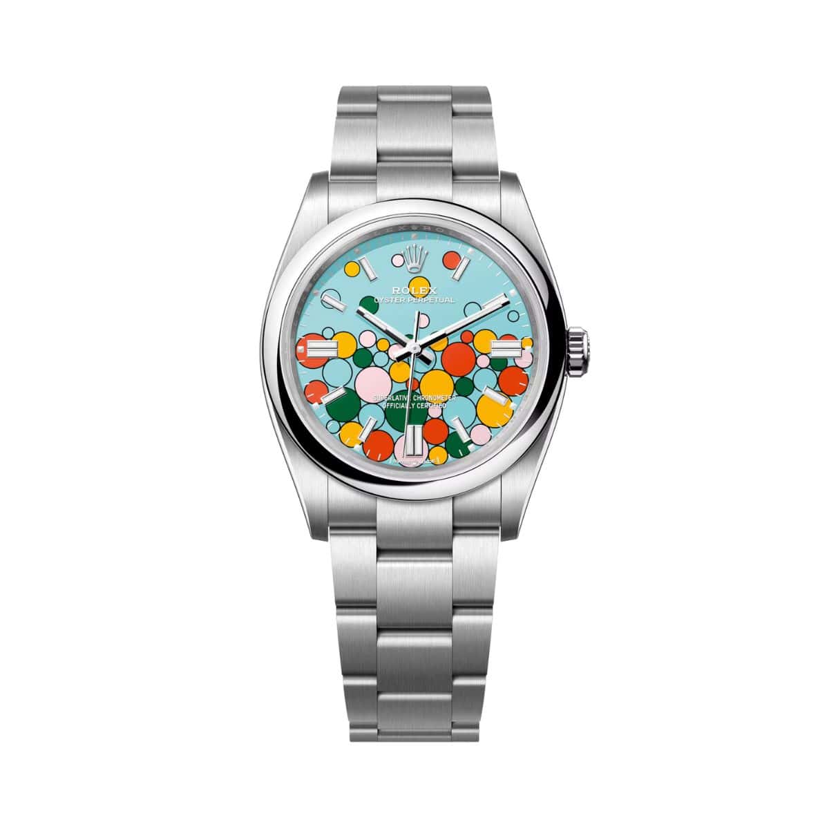 Rolex Stainless Steel Oyster Perpetual Watch - 36 MM - Oyster bracelet - Domed Bezel - Blue Artistic Dial - 126000-0009