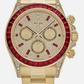 Rolex Cosmograph Daytona - 40 MM - Yellow Gold - Diamond Pave Dial - Ruby Bezel - 126598TRU