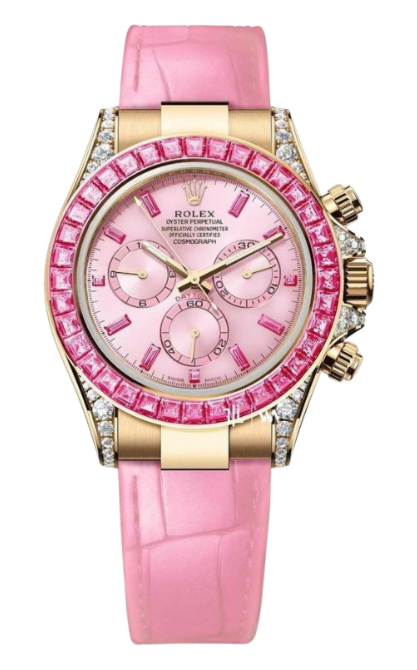 Rolex Cosmograph Daytona Barbie - 40 MM - Yellow Gold - Pink Dial - Diamond Bezel - 126538TRO