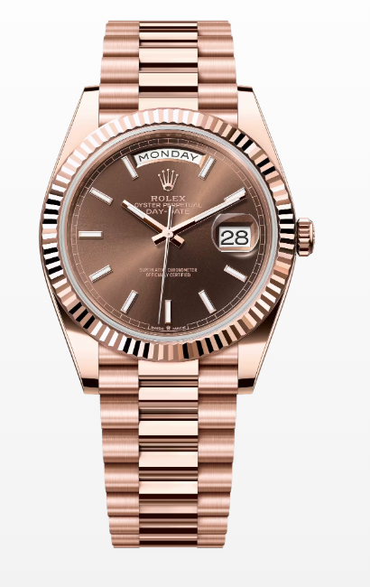 Rolex Presidential Everose Gold Day-Date 40MM - President Bracelet Watch - Chocolate Index Dial - 228235-0053