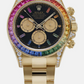 Rolex Rainbow Yellow Gold Daytona Watch - Off-Catalog - 40 MM - Oyster Bracelet - Rainbow Black Dial - 126598RBOW 