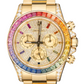 Rolex Rainbow Yellow Gold Daytona Watch - Off-Catalog - 40 MM - Oyster Bracelet - Rainbow Pavé Dial - 126598RBOW PDD