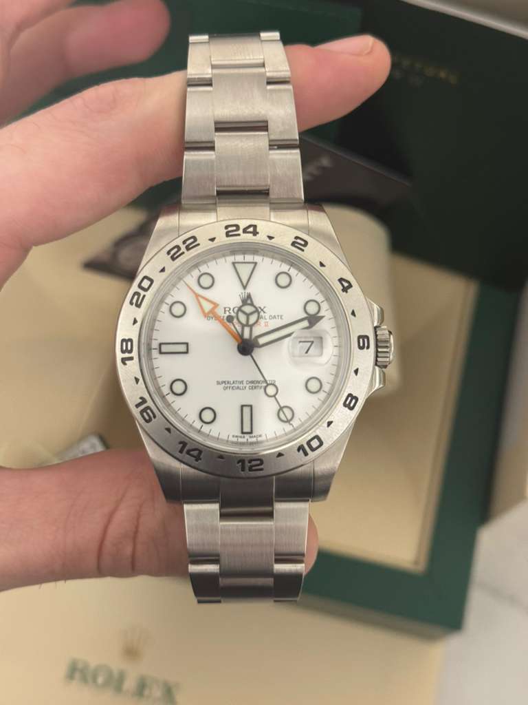 Rolex Stainless Steel Explorer II Watch - 42 MM - Oyster Bracelet - White Dial - 216570-0001