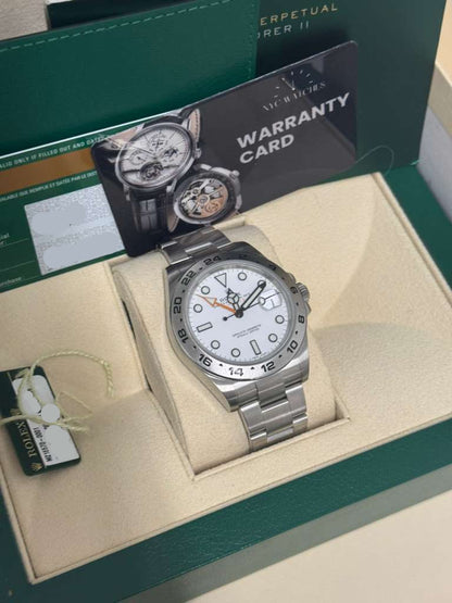 Rolex Stainless Steel Explorer II Watch - 42 MM - Oyster Bracelet - White Dial - 216570-0001