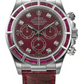Rolex White Gold Daytona Watch - 40 MM - Ruby Diamond Dial - Ruby Leather Bracelet - Ruby Baguette Bezel - 116589SALV r