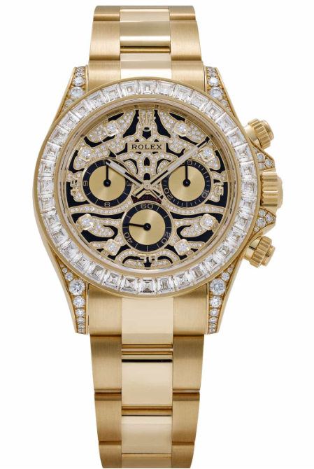 Rolex Yellow Gold Daytona Watch - Off-Catalogue - 40 MM - Yellow Gold Bracelet - Eye of the Tiger Diamond Dial - 116598TBR
