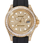Rolex Yellow Gold Yacht-Master Watch - 42 MM - Oysterflex Strap - Champagne Pave Dial - 226668TBR