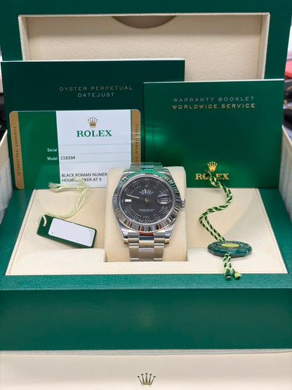 Rolex Datejust 41 MM Steel - Black Roman Dial - 116334-0002