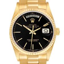 Rolex Day-Date - 36 MM - President - Black dial - 18038