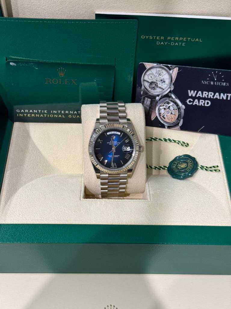 Rolex Day-Date - 40 MM - White Gold - Blue Ombré Dial - 228239-0076