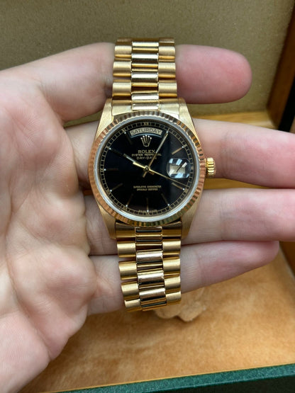 Rolex Day-Date - 36 MM - President - Black dial - 18038 bki