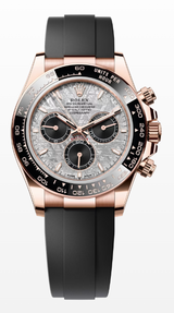Rolex Everose Gold Cosmograph Daytona Watch - 40 MM - Oysterflex Strap - Black Cerachrom Bezel - Meteorite and Black Index Dial - 126515LN-0008