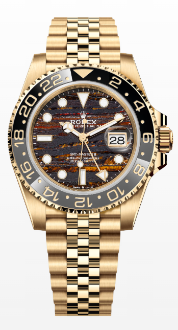 Rolex GMT-Master II - Yellow Gold - 40 MM - Jubilee Bracelet - Ceramic Bezel - Tiger Iron Dial - 126718GRNR-0002