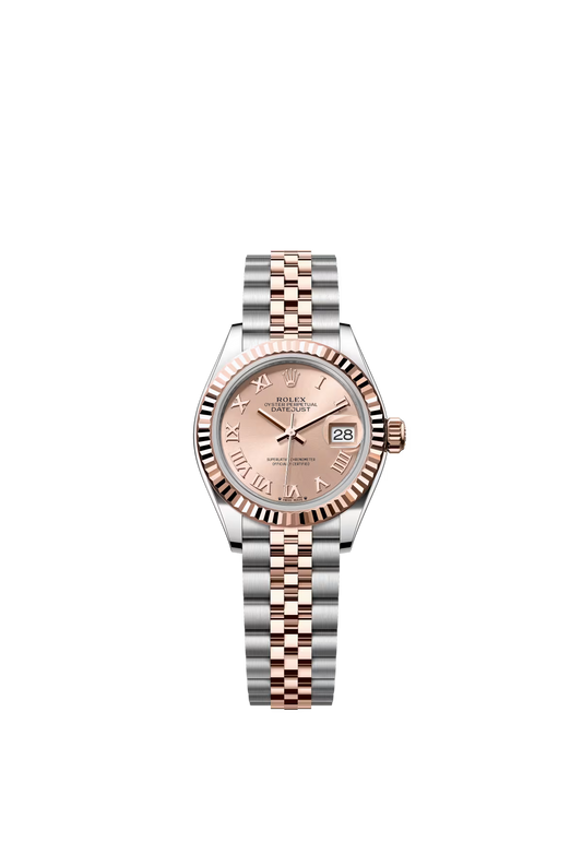 Rolex Lady-Datejust - 28 MM - Oystersteel and Rose Gold - Jubilee Bracelet - Fluted Bezel - Rose Roman Dial - 279171-0025