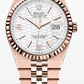 Rolex Land-Dweller - 36 MM - Rose Gold - Honeycomb Motif Intense White Dial - Fluted Bezel - Jubilee Bracelet - 127235-0001