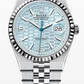 Rolex Land-Dweller - 36 MM - Stainless Steel and Platinum - Honeycomb Motif Ice Blue Dial - Fluted Bezel - Jubilee Bracelet - 127236-0001
