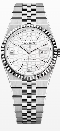 Rolex Land-Dweller - 36 MM - Stainless Steel and White Gold - Honeycomb Motif Intense White Dial - Fluted Bezel - Jubilee Bracelet - 127234-0001