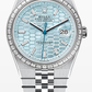 Rolex Land-Dweller - 40 MM - Stainless Steel and Platinum - Honeycomb Motif Ice Blue Dial - Diamond Bezel - Jubilee Bracelet - 127386TBR-0001