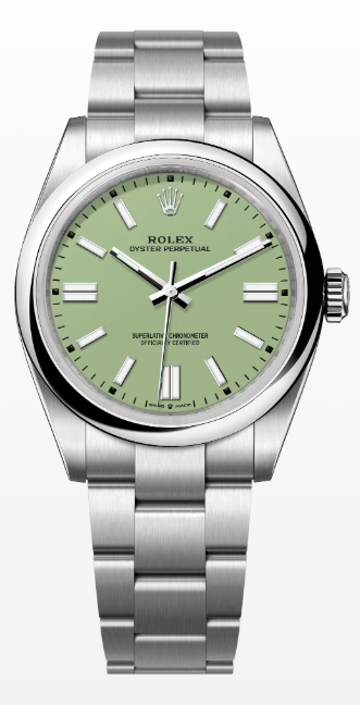 Rolex Oyster Perpetual - Stainless Steel - 41 MM - Oyster Bracelet - Pistachio Dial - Domed Bezel - 134300-0006