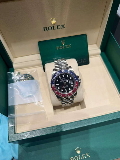 Rolex Stainless Steel GMT-Master II Watch - 40 MM - Jubilee Bracelet - Black Dial - 126710BLRO-0001