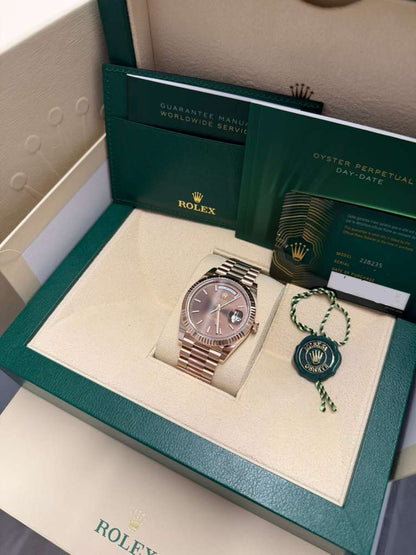 Rolex Presidential Everose Gold Day-Date 40MM - President Bracelet Watch - Chocolate Index Dial - 228235-0053