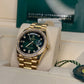 Rolex Presidential Yellow Gold Day-Date 36MM - President Bracelet Watch - Green Ombre´ Diamond Dial - 128348RBR godp
