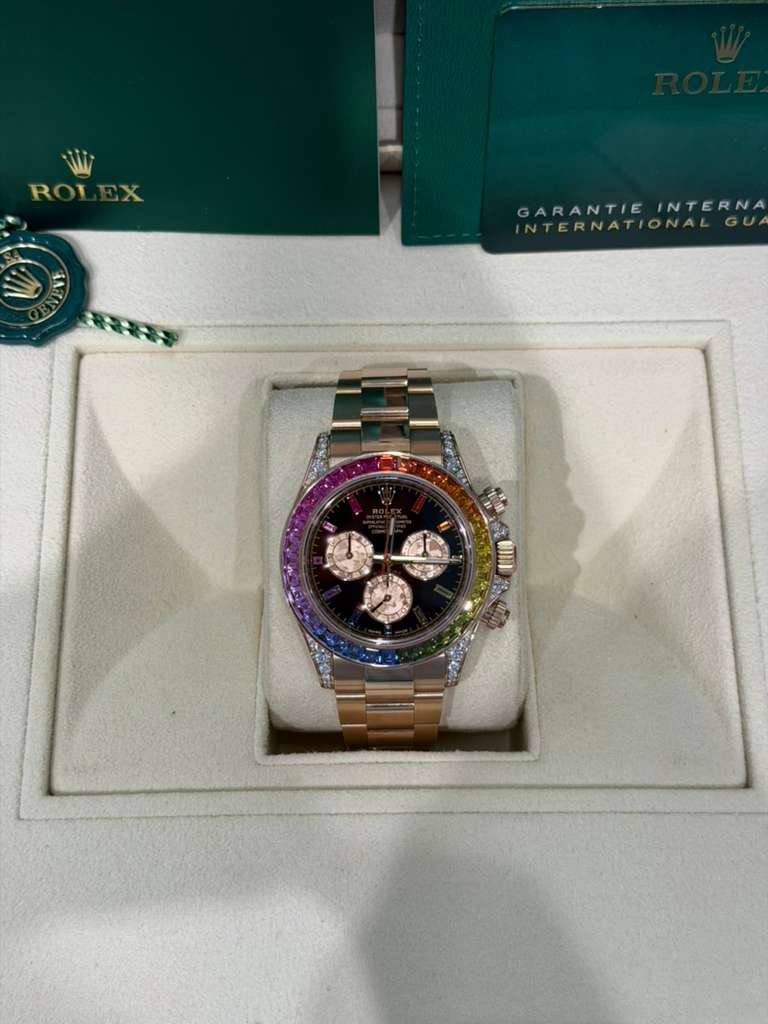 Rolex Rainbow Everose Gold Daytona Watch - 40 MM - Oyster Bracelet -&nbsp; Rainbow Black/MOP Dial Dial - 116595RBOW-0001