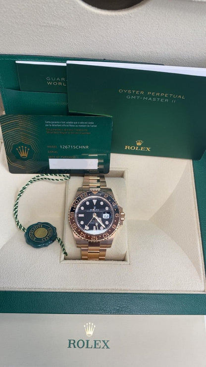 Rolex Rootbeer Everose Gold GMT-Master II  Watch - 40 MM - Oyster Bracelet - Black Dial - 126715CHNR-0001