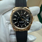 Rolex Yellow Gold Sky Dweller Watch - 42 MM - Oysterflex Strap - Black Dial -  326238 bki