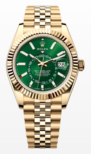 Rolex Sky Dweller - 42 MM - Yellow Gold - Green Dial - Jubilee Bracelet - 336938-0008