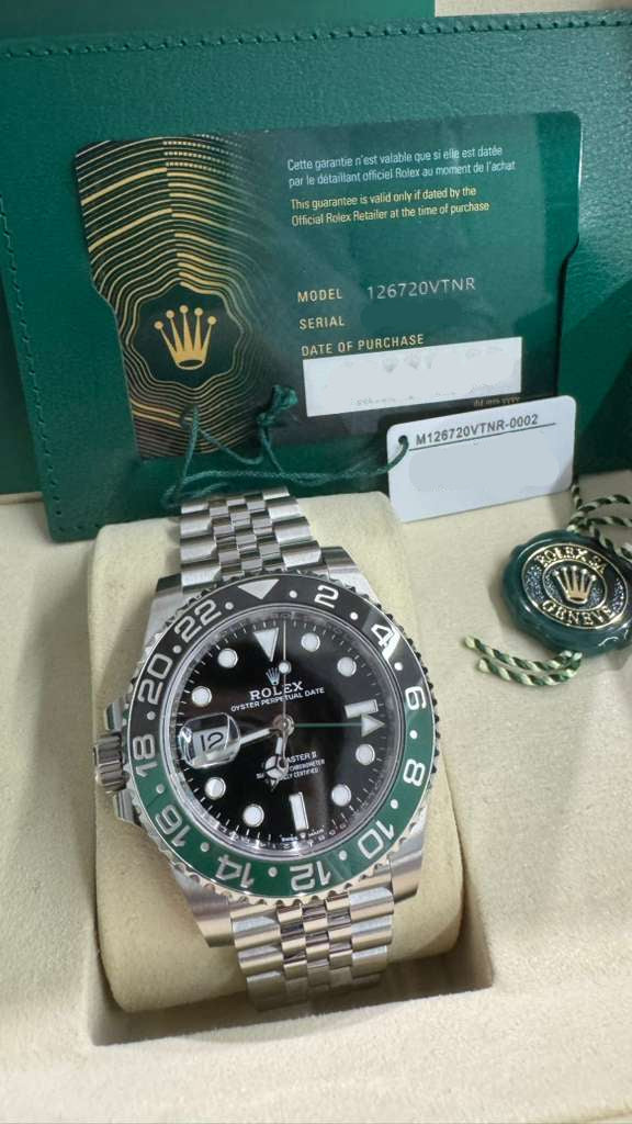 Rolex Sprite Stainless Steel GMT-Master II Watch - 40 MM - Jubilee Bracelet - Black Dial - 126720VTNR