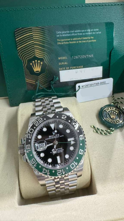 Rolex Sprite Stainless Steel GMT-Master II Watch - 40 MM - Jubilee Bracelet - Black Dial - 126720VTNR-0002