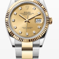 Rolex Stainless Steel And Yellow Gold Datejust - 36 MM - Oyster Bracelet - Fluted Bezel - Champagne Diamond Dial - 126233 chdo
