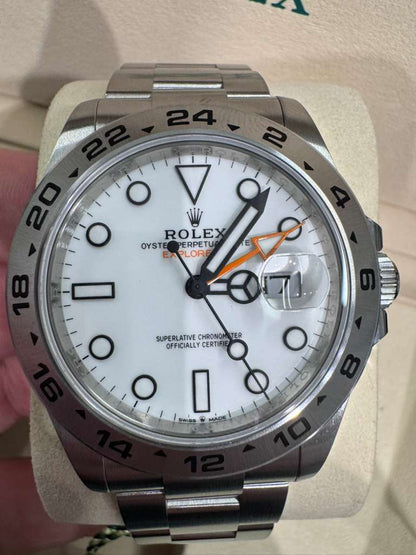 Rolex Stainless Steel Explorer II Watch  - 42 MM - Oyster Bracelet - White Dial - 226570-0001